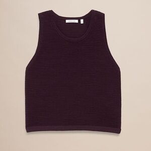 Aritzia Babaton Alrik Dark Purple Ribbed Sleeveless Top